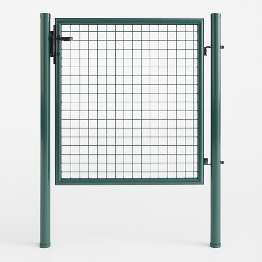 Cancello Pedonale in Metallo Verde 100x150 cm con Chiave per Recinzione Giardino