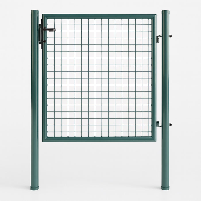 Cancello Pedonale in Metallo Verde 100x150 cm con Chiave per Recinzione Giardino