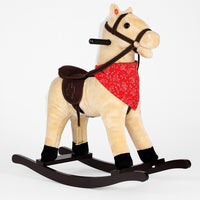 Cavallo a Dondolo in Peluche con Suoni Realistici Base in legno 3+ Giochi Infanzia