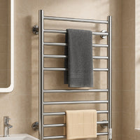 Scaldasalviette Elettrico Bagno 10 Elementi Silver Timer Termoarredo 135w