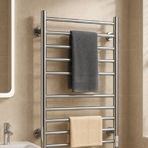 Scaldasalviette Elettrico Bagno 10 Elementi Silver Timer Termoarredo 135w