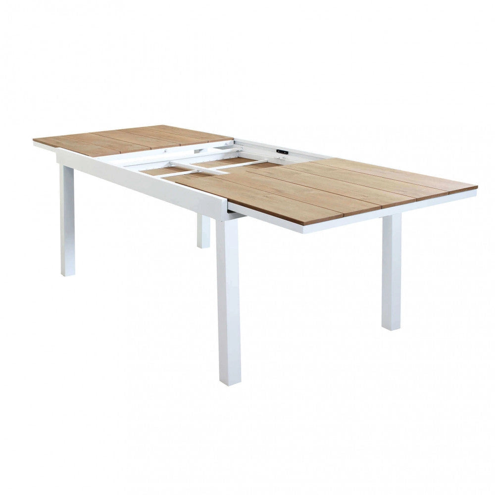 Tavolo Cayman Allungabile 160/240x95x75 h cm in Alluminio Bianco
