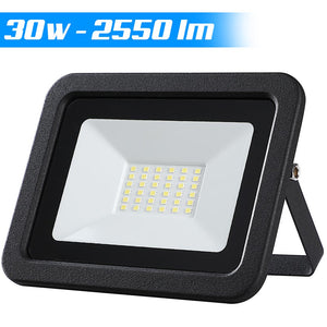 Faro LED 30W 2550LM IP65 Faretto Esterno Slim Luce Bianco Freddo 6500K Alta Luminosità