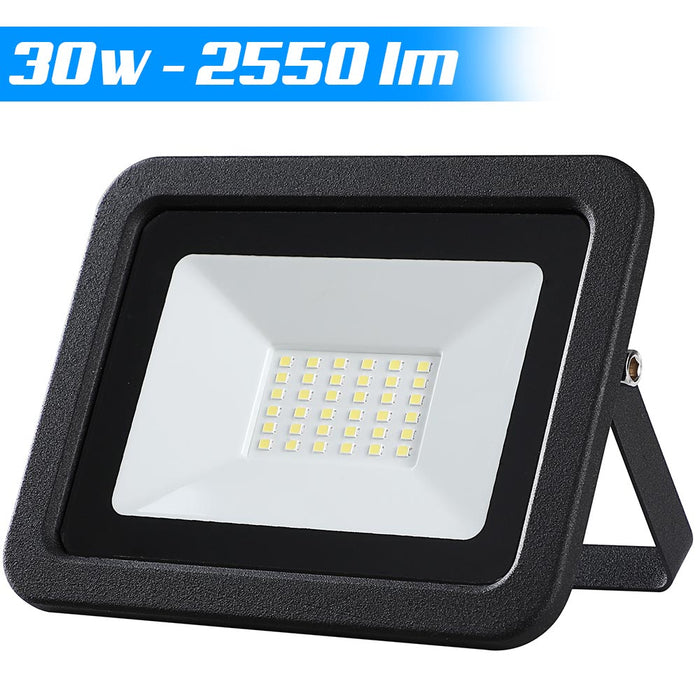 Faro LED 30W 2550LM IP65 Faretto Esterno Slim Luce Bianco Freddo 6500K Alta Luminosità