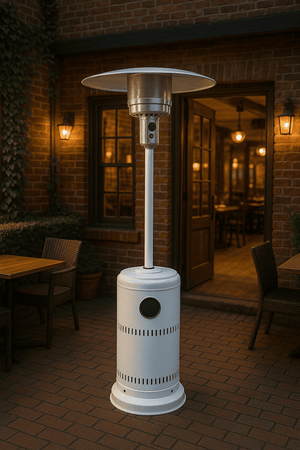 STUFA AEREA PATIO DA ESTERNO A GAS GPL MUSHROOM 13KW BAR TERRAZZI COLORE: BIANCO