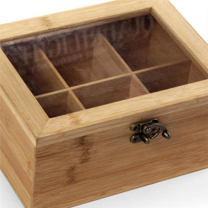 SCATOLA IN BAMBOO CON DIVISORI 22X17CM