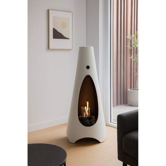 Stufa a Bioetanolo Fiammetta Round Statica Bianca