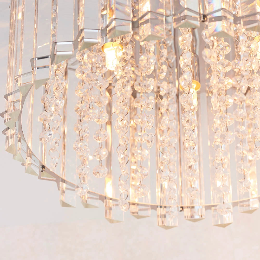 Plafoniera glamour rotonda cristallo gocce Hanna Endon 4xG9
