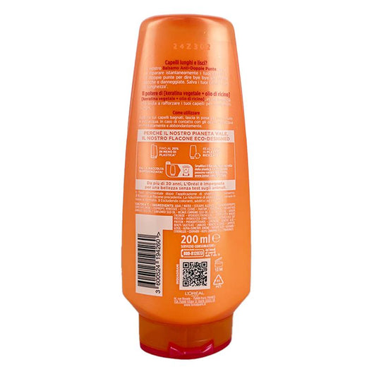 L'OREAL PARIS ELVIVE BALSAMO ANTI-DOPPIE PUNTE CON KERATINA VEGETALE + OLIO DI RICINO PER CAPELLI LUNGHI E LISCI 200 ML