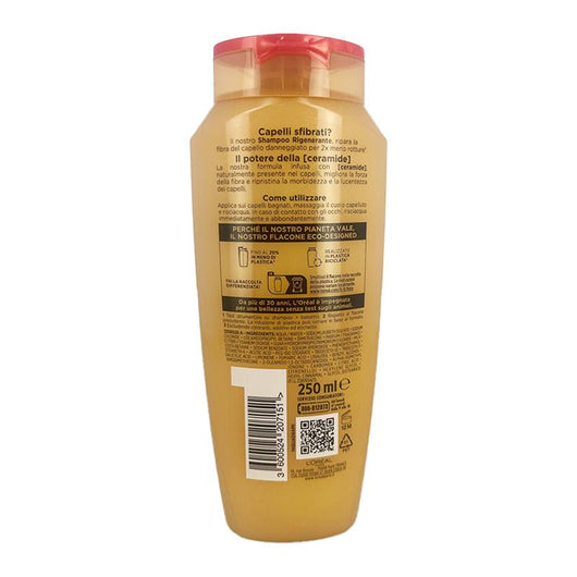 L'OREAL PARIS ELVIVE SHAMPOO RIGENERANTE ANTI ROTTURA CON CERAMIDE PER CAPELLI SFIBRATI 250 ML