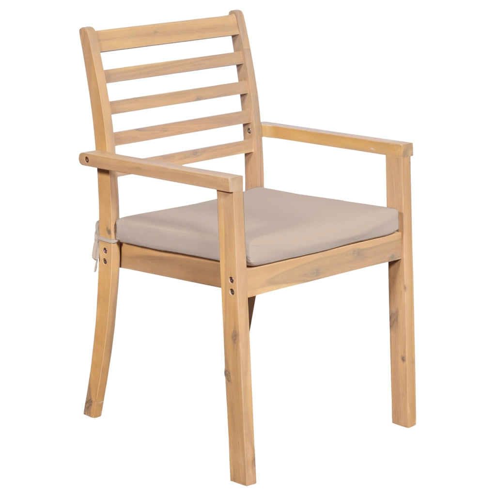 Set di mobili da giardino allungabili 180/240cm PADAR in legno di acacia 8 posti - cuscini sabbia