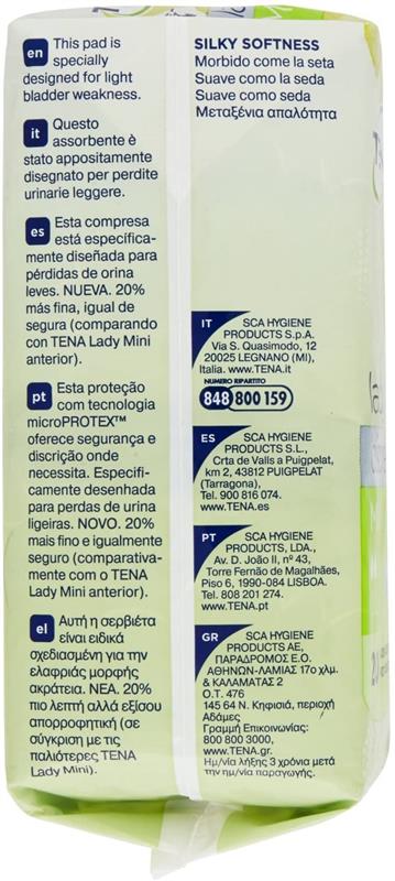 TENA LADY DISCREET MINI LIGHT IN CONFEZIONE DA 20 PEZZI