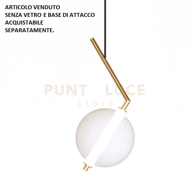 LIU-CO OS Sospensione 1 luce led struttura ottone spazzolato senza base e vetri,  dimmerabile SDD 2800 - 5000 18W