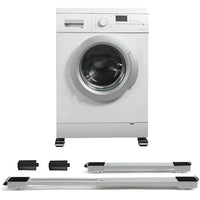 Kit 2 Barre per Base Lavatrice con Ruote, Freno, Regolabili 45 a 70 cm Acciaio Smaltato