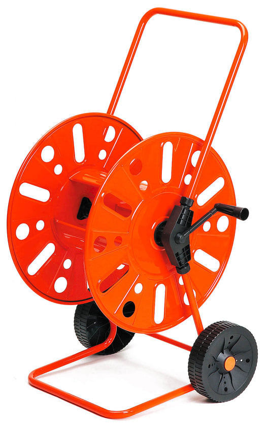 Carrello Avvolgitubo Manuale con Ruote 110 mt Tubo Ø1/2” in Acciaio Verniciato Rosso Agrati