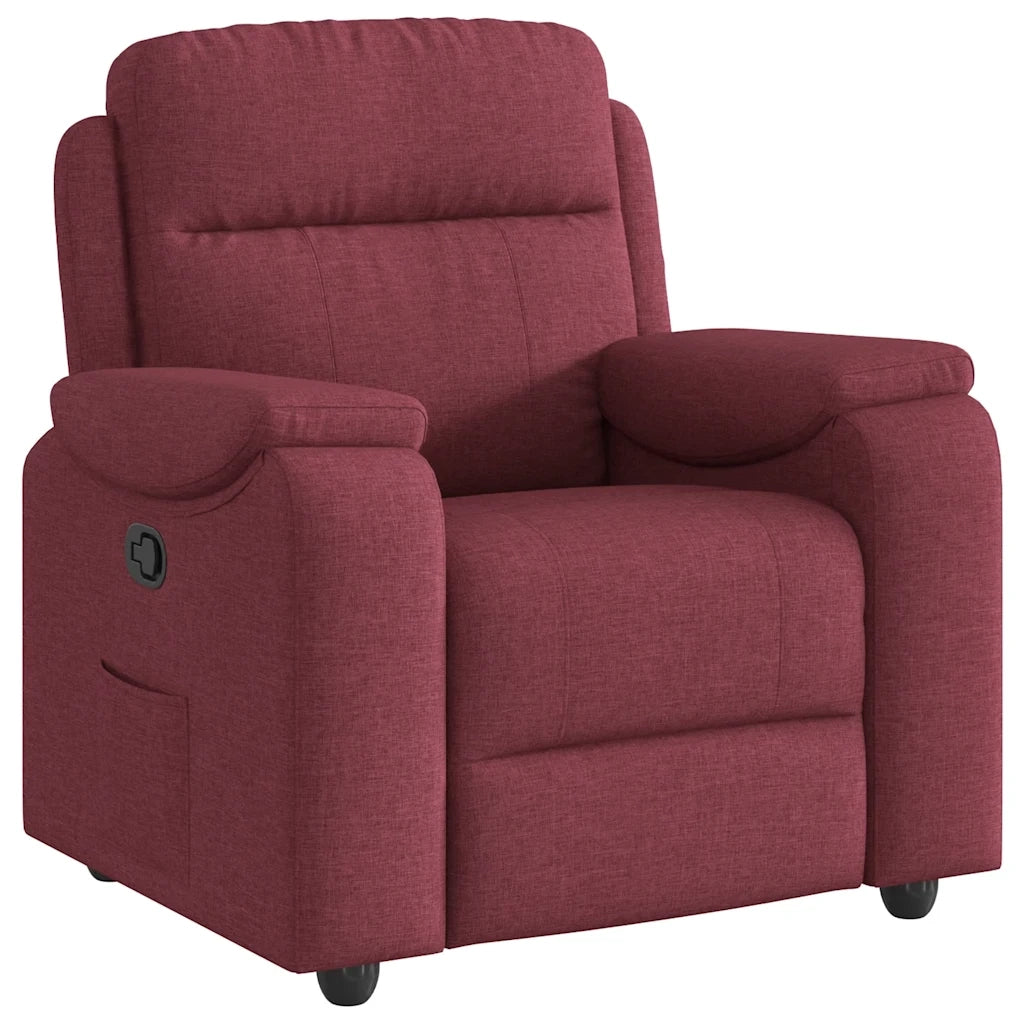 Divano Sedia-Poltrona Reclinabile in Tessuto Rosso Vino 258353