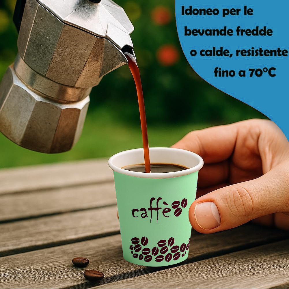 1000 Bicchierini da Caffè Monouso Decoro Rainbow Bicchieri 75ml Usa e Getta