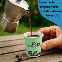 1000 Bicchierini da Caffè Monouso Decoro Rainbow Bicchieri 75ml Usa e Getta