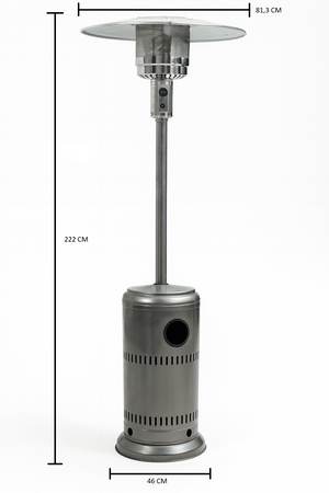 STUFA AEREA PATIO DA ESTERNO A GAS GPL MUSHROOM 13KW BAR TERRAZZI COLORE: NERO