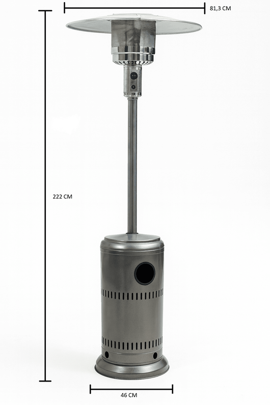 STUFA AEREA PATIO DA ESTERNO A GAS GPL MUSHROOM 13KW BAR TERRAZZI COLORE: NERO