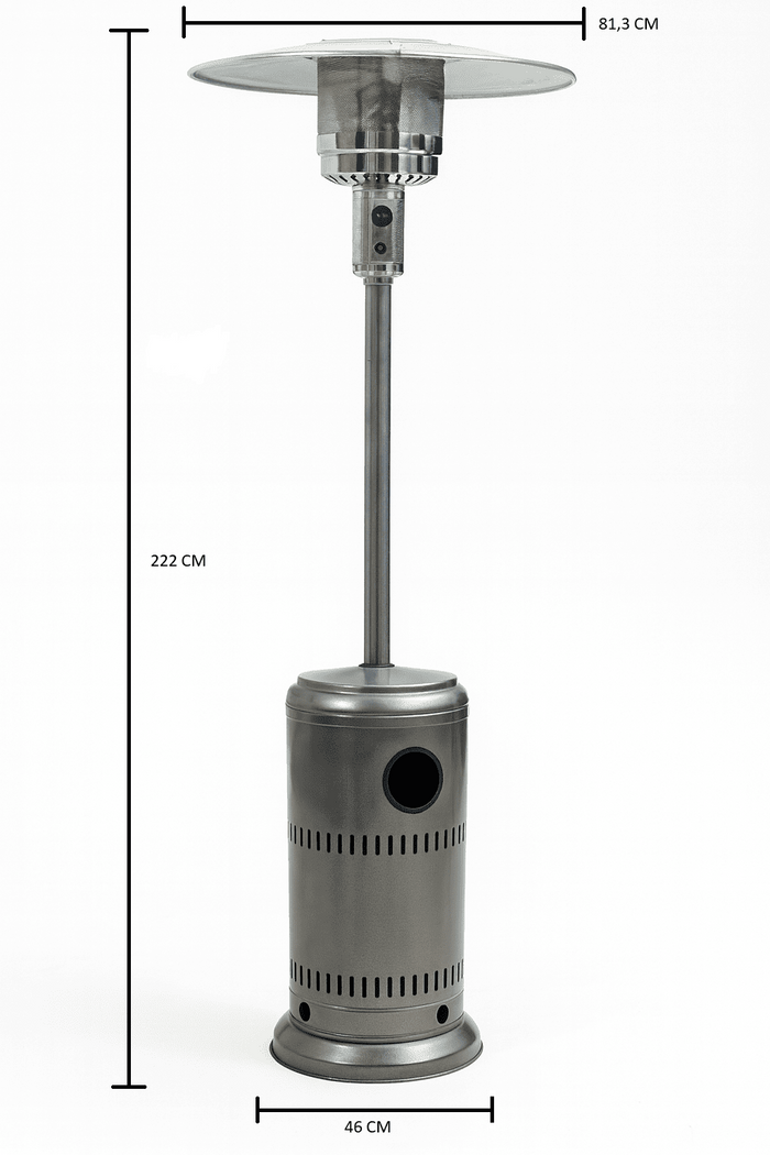 STUFA AEREA PATIO DA ESTERNO A GAS GPL MUSHROOM 13KW BAR TERRAZZI COLORE: NERO