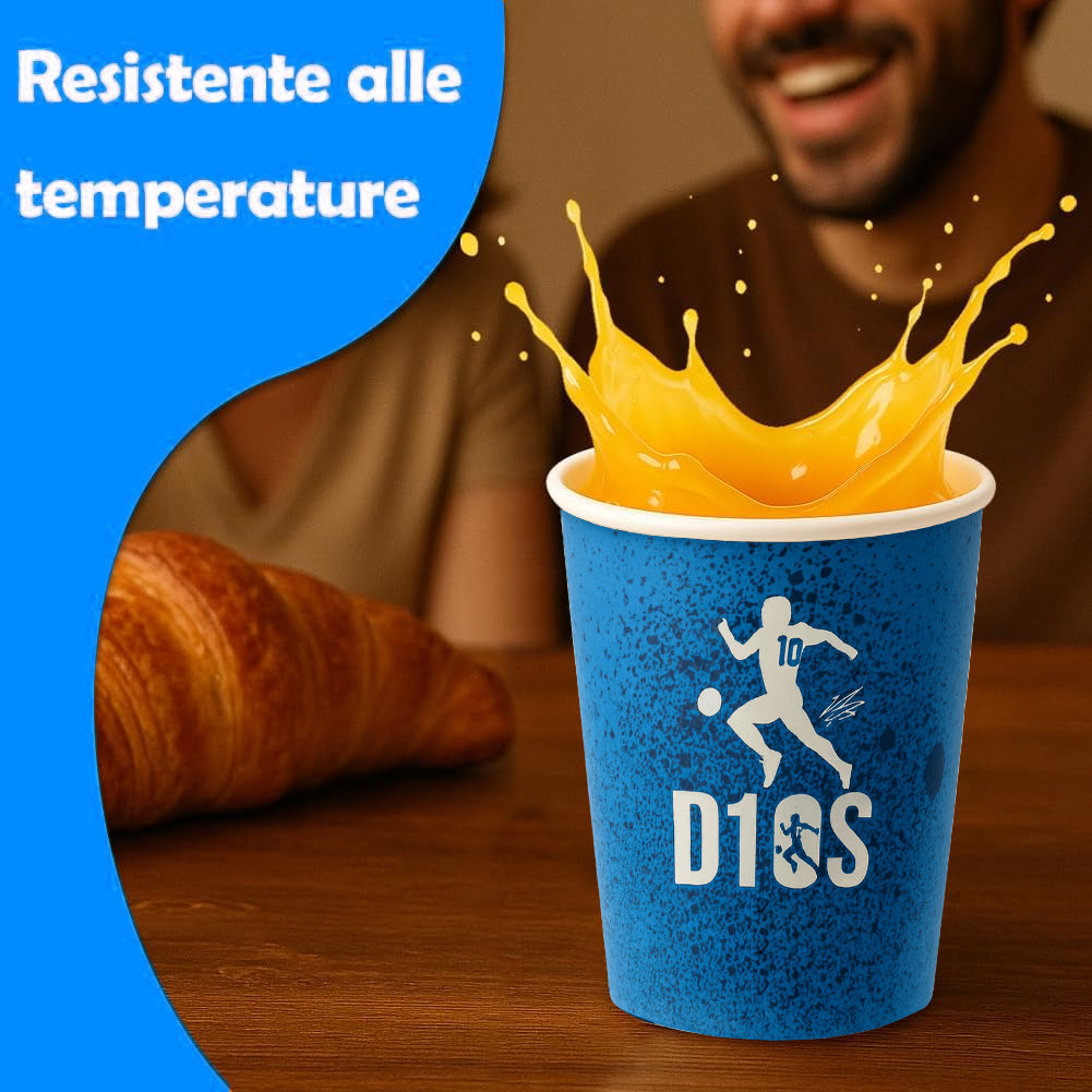 1000 Bicchieri Acqua o Bibita Monouso D10 S 200ml Tazzina Carta Usa e Getta