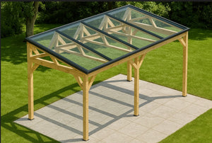 Tettoia Carport THT con impianto Fotovoltaico Wattoit 2kW Monofalda 191x463