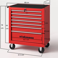 Carrello Portautensili 7 Cassetti Mobiletto con 4 Ruote Maniglia per Garage Officina Rosso