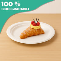 700 Piatti Dessert in Polpa Cellulosa Piattini 100% Biodegradabili Monouso 18cm