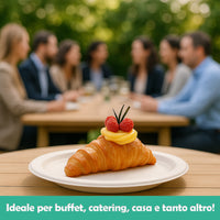 700 Piatti Dessert in Polpa Cellulosa Piattini 100% Biodegradabili Monouso 18cm