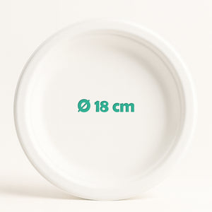 700 Piatti Dessert in Polpa Cellulosa Piattini 100% Biodegradabili Monouso 18cm