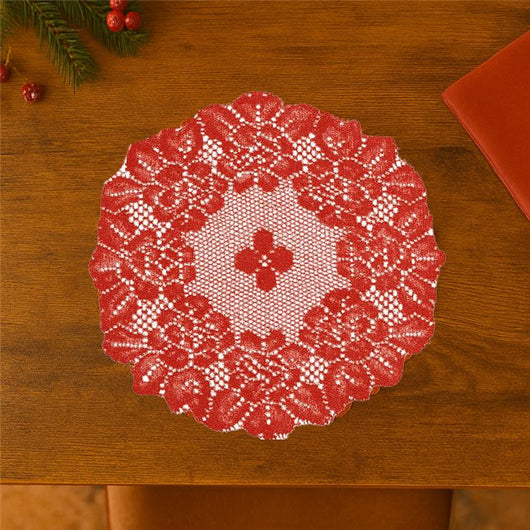 KIT SET 2 PZ MAURY'S CENTRINO NATALIZIO TONDO 2PZ ROSSO