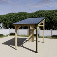 Tettoia Carport THT con impianto Fotovoltaico Wattoit 2kW Monofalda 375X237