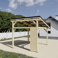 Tettoia Carport THT con impianto Fotovoltaico Wattoit 3kW Monofalda 375X352