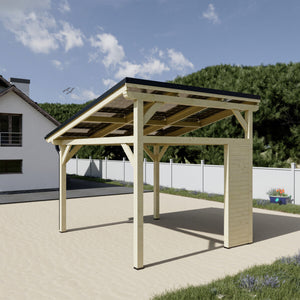 Tettoia Carport THT con impianto Fotovoltaico Wattoit 3kW Monofalda 375X352