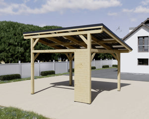Tettoia Carport THT con impianto Fotovoltaico Wattoit 4kW Monofalda 375X463