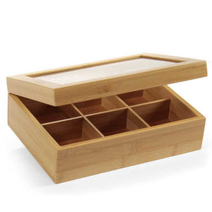 SCATOLA IN BAMBOO CON DIVISORI 23X16CM