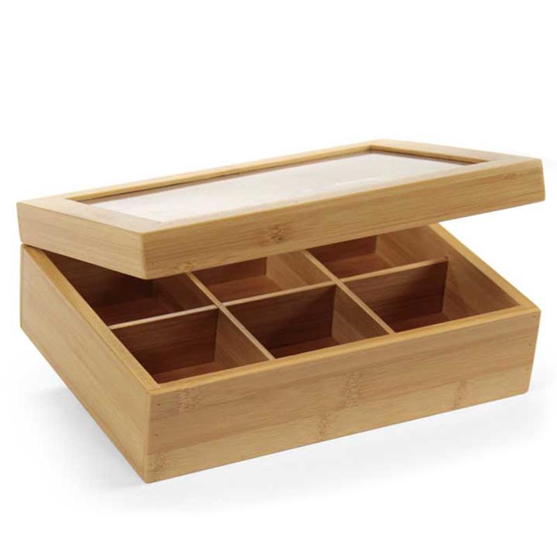 SCATOLA IN BAMBOO CON DIVISORI 23X16CM