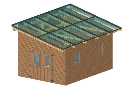 Casetta a Pannelli 120x120 abete THT con impianto fotovoltaico Wattoit 6kW