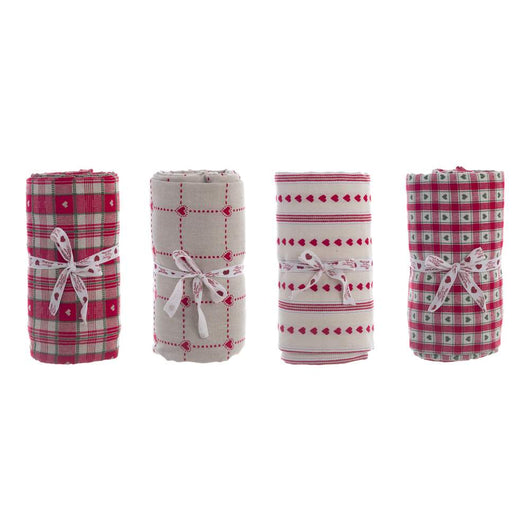 Tovaglia di Natale a Cuori Shabby Chic Rossa Blanc MariClo 140 x 180 cm