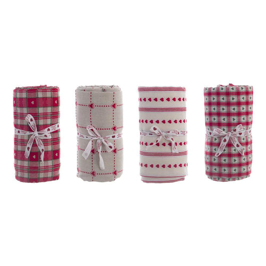 Tovaglia di Natale a Cuori Shabby Chic Rossa Blanc MariClo 140 x 270 cm