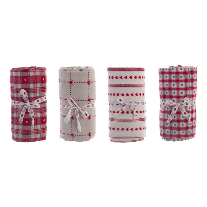 Tovaglia di Natale a Cuori Shabby Chic Rossa Blanc MariClo 140 x 270 cm