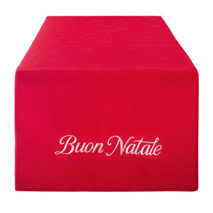 Runner da Cucina Rosso con Ricamo Buon Natale Blanc Mariclo
