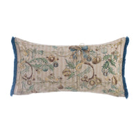 Cuscino Natalizio Rettangolare con Bordo Blu Intrecci di Sogno Blanc Mariclò