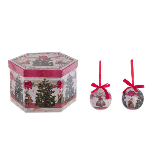 Scatola Regalo con Palline di Natale Shabby Chic Blanc Mariclo Fantasia Albero