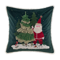 Cuscino Natalizio con Ricami Verde Shabby Chic Blanc Mariclò