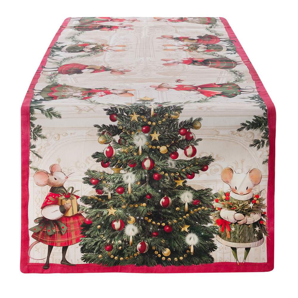 Runner Natalizio per Tavolo da Cucina Shabby Chic Blanc Mariclò