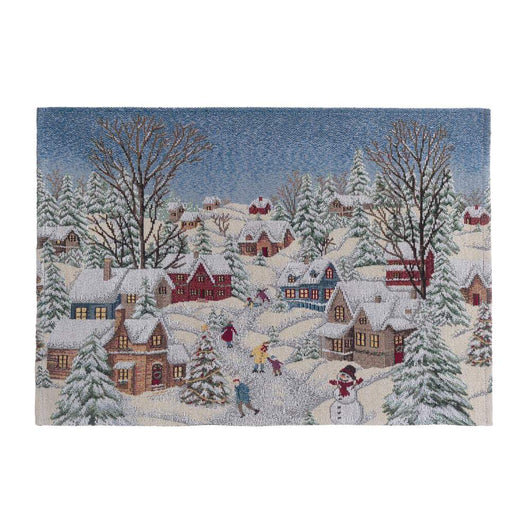 Tovaglietta Natalizia in Gobelin Borgo Antico Blanc Mariclò