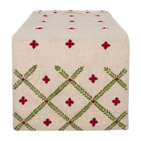 Runner Natalizio Ricamato Shabby Chic Trame Blanc Mariclo