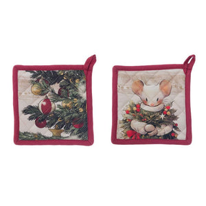 Presine da Cucina Natalizie Shabby Chic Blanc Mariclo 2Pz